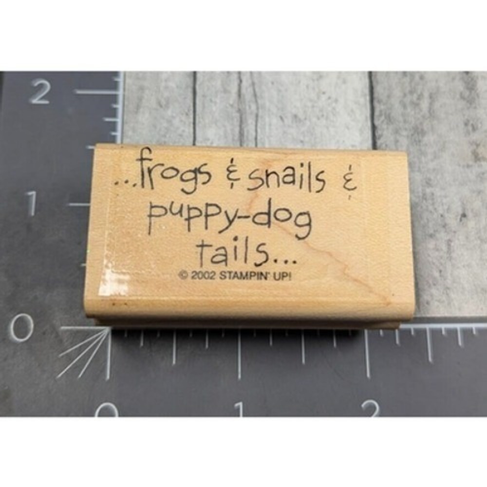 Stampin' Up! Frogs & Snails Puppy Dog Tails 2002 Rubber Stamp Wood #J2